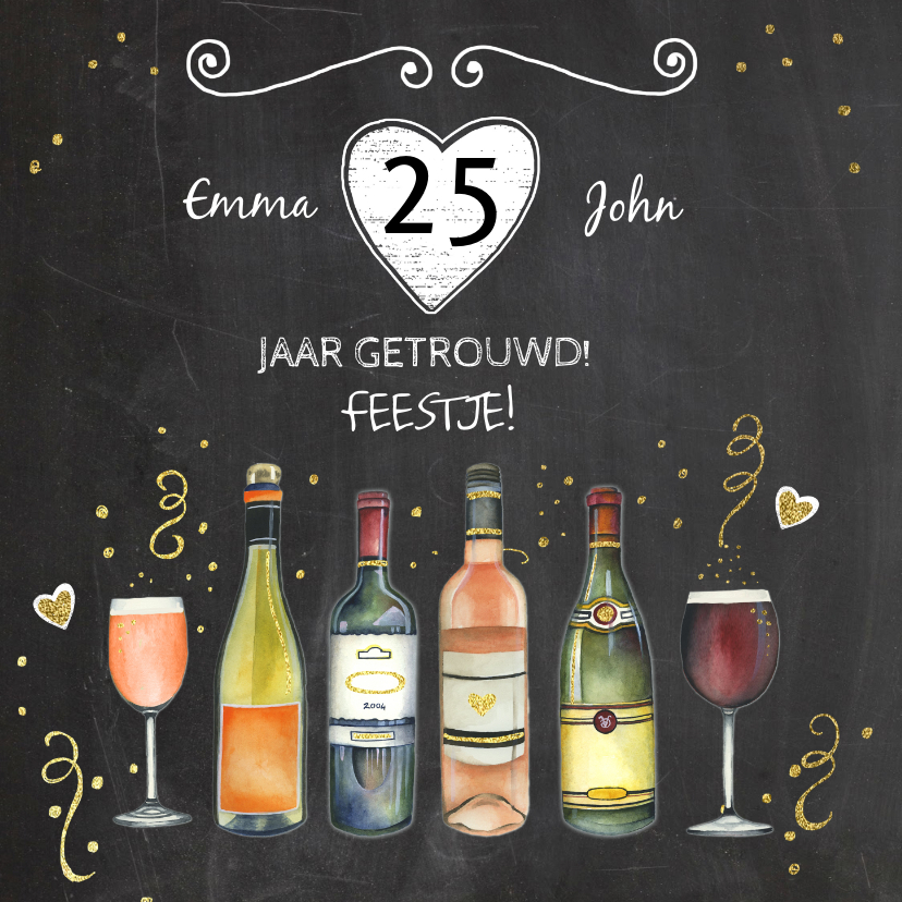 Feest wijn jubileum - Jubileumkaarten Jubileumkaarten - Feest wijn jubileum