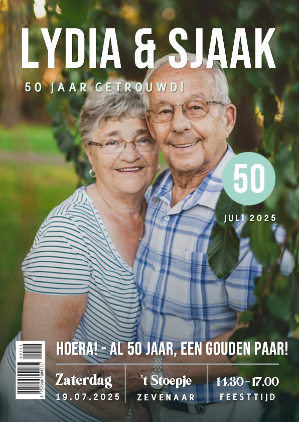 Grappige tijdschrift uitnodiging huwelijks jubileum feest - Jubileumkaarten Jubileumkaarten - Grappige tijdschrift uitnodiging huwelijks jubileum feest