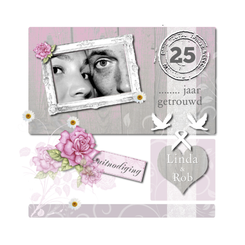 huwelijksjubileum hout roos - Jubileumkaarten Jubileumkaarten - huwelijksjubileum hout roos