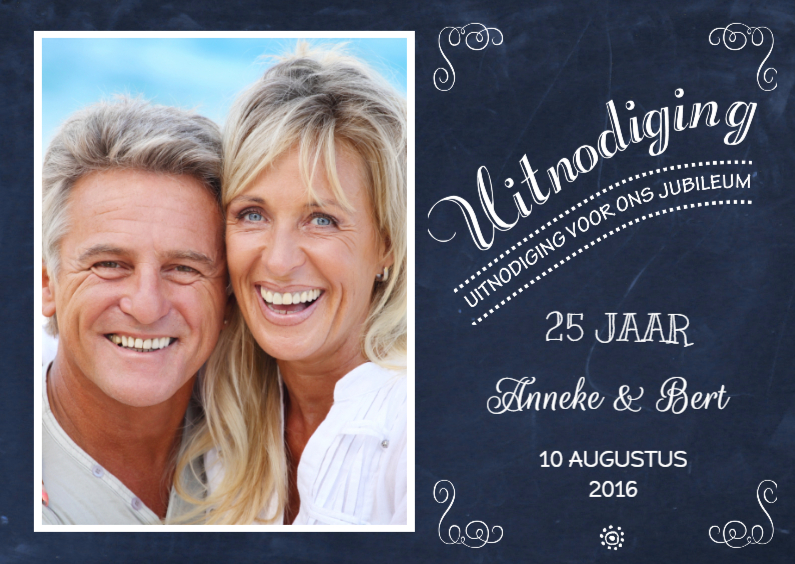 Huwelijksjubileum Schoolbord - Jubileumkaarten Jubileumkaarten - Huwelijksjubileum Schoolbord