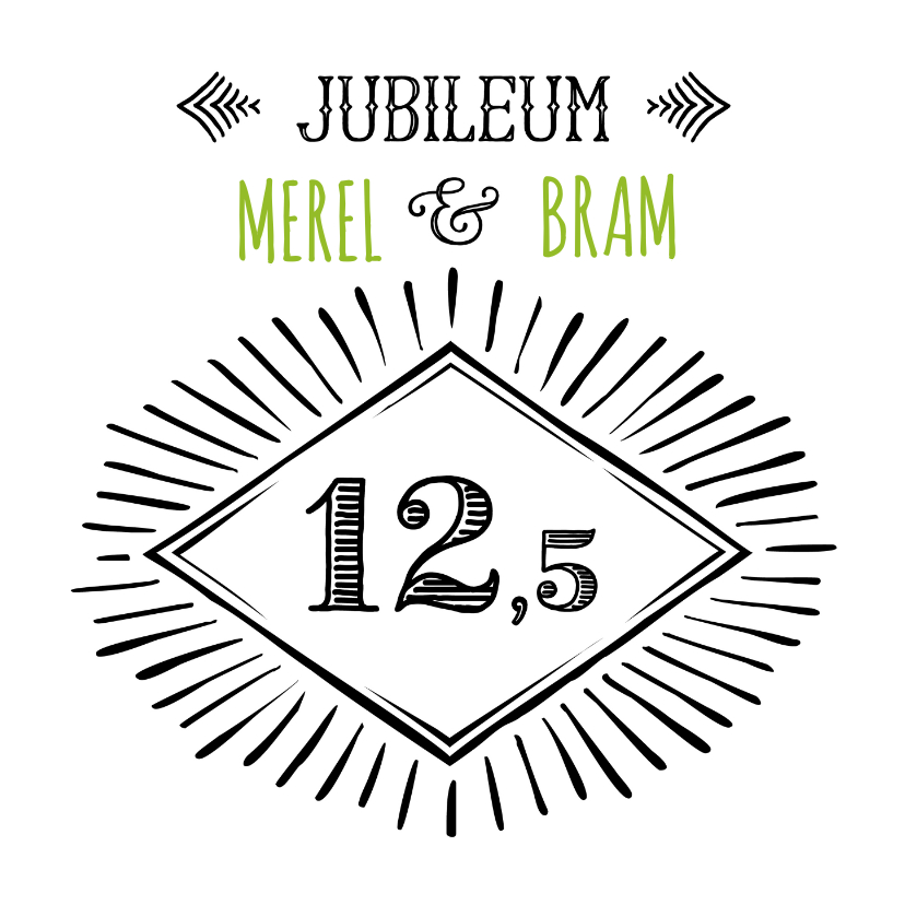 Jubileumkaarten - Jubileum 12,5 handlettering OT