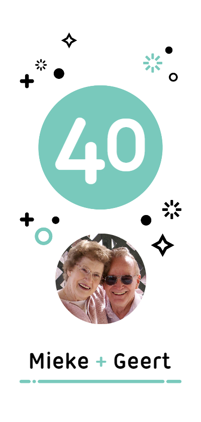 Jubileum 40 jaar getrouwd geometrisch - Jubileumkaarten Jubileumkaarten - Jubileum 40 jaar getrouwd geometrisch