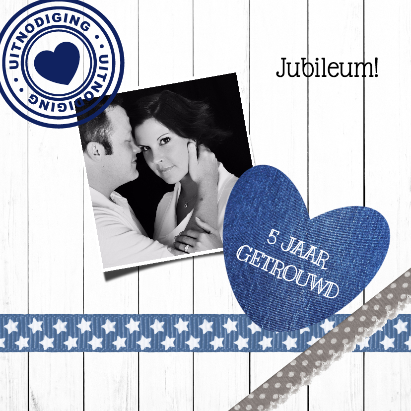 Jubileumkaarten - Jubileum 5 jaar huwelijk - DH