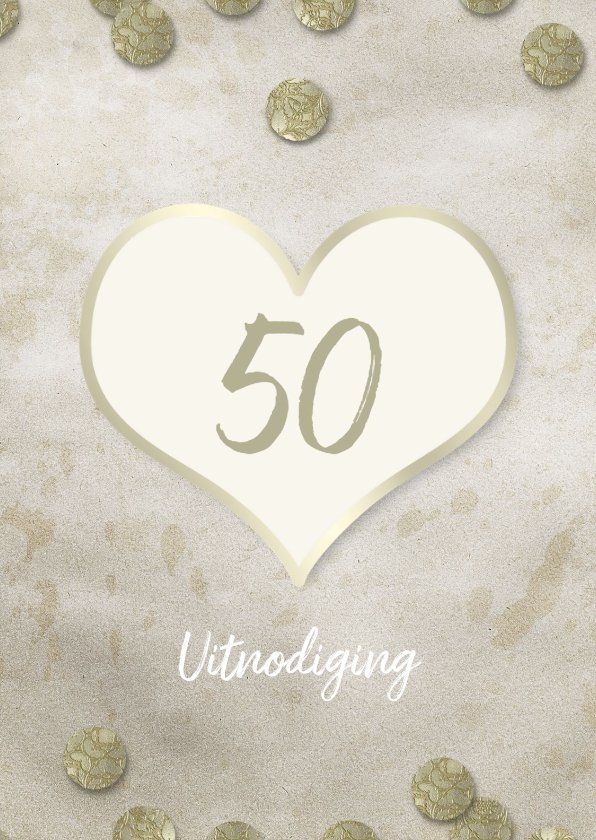 Jubileum 50 jaar goud confetti - Jubileumkaarten Jubileumkaarten - Jubileum 50 jaar goud confetti