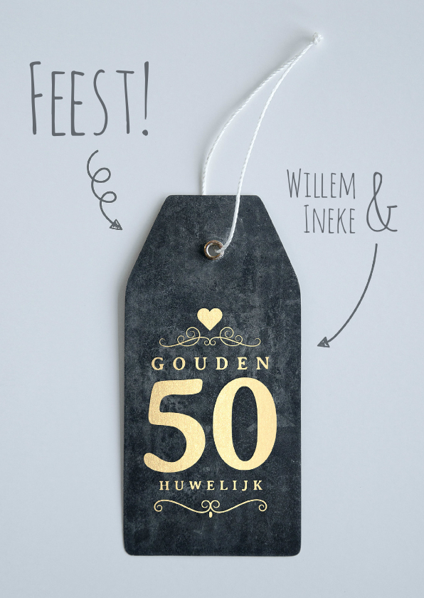 Jubileumkaarten - Jubileum 50 jaar huwelijk label