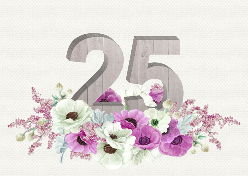 Jubileumkaarten - Jubileum anemonen 25 jaar