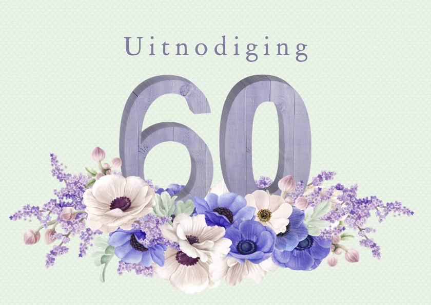 Jubileum anemonen 60 jaar - Jubileumkaarten Jubileumkaarten - Jubileum anemonen 60 jaar