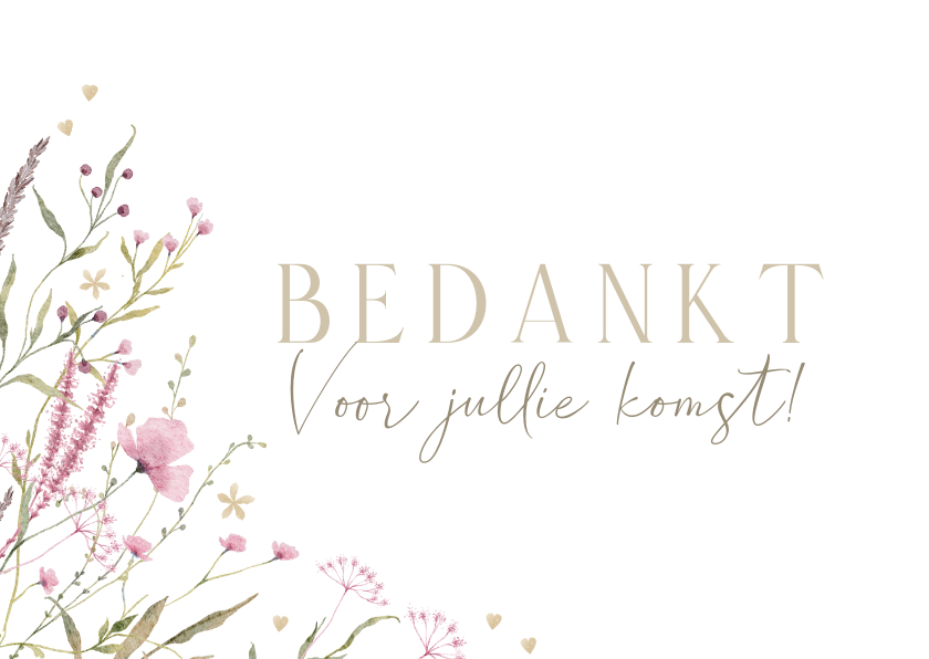 Jubileumkaarten - Jubileum bedankkaart met veldbloemen