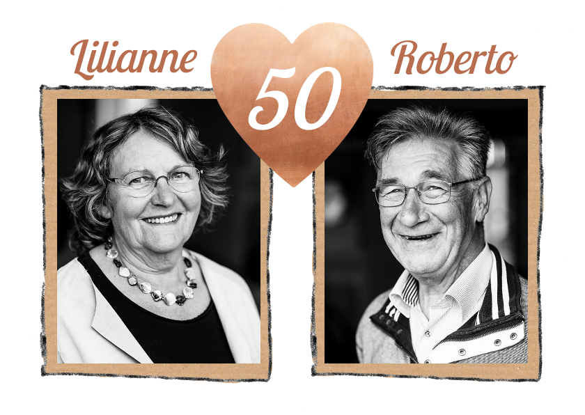 Jubileum hart 50 jaar getrouwd - Jubileumkaarten Jubileumkaarten - Jubileum hart 50 jaar getrouwd