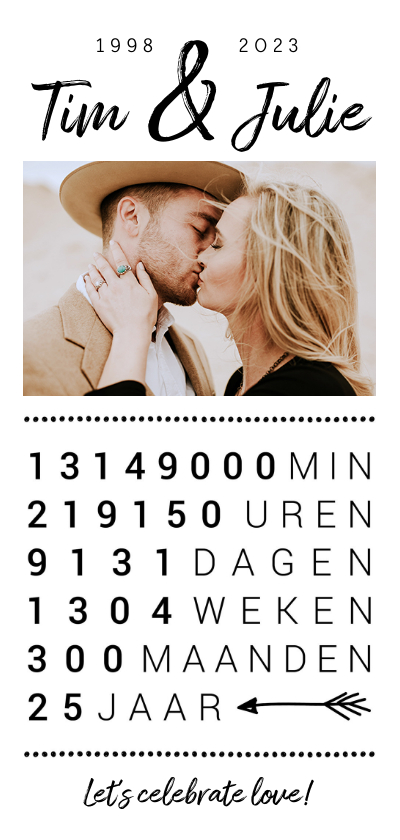 Jubileum uitnodiging 25 jaar met foto en rekensommetje - Jubileumkaarten Jubileumkaarten - Jubileum uitnodiging 25 jaar met foto en rekensommetje