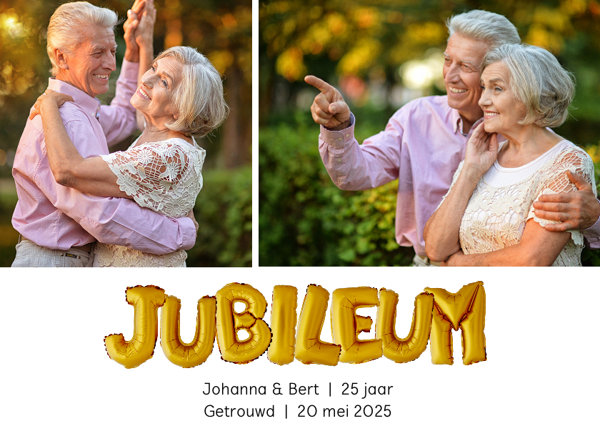 Jubileum uitnodiging ballonnen goud - Jubileumkaarten Jubileumkaarten - Jubileum uitnodiging ballonnen goud