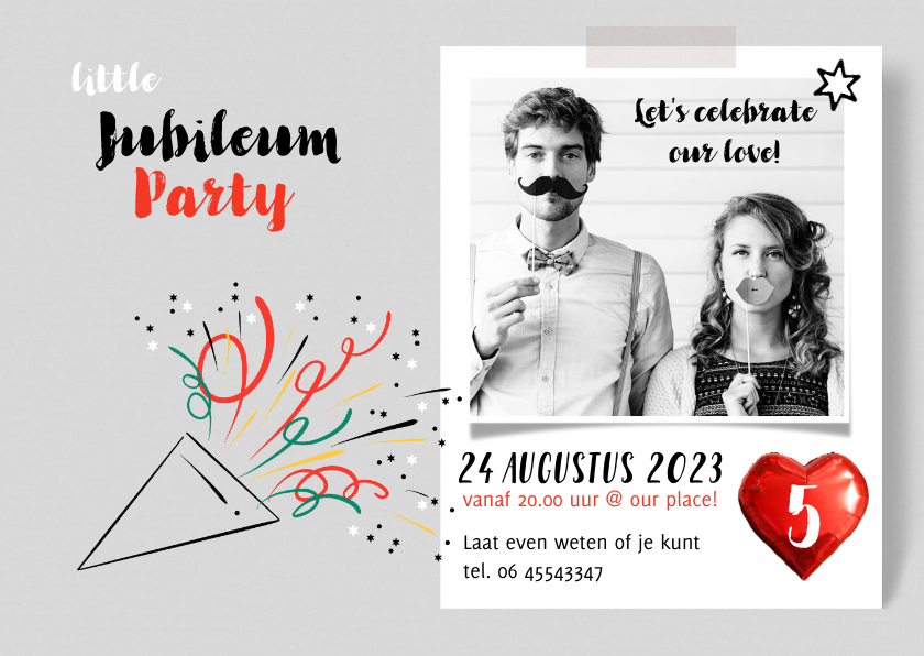 Jubileumkaarten - Jubileum uitnodiging borrel party