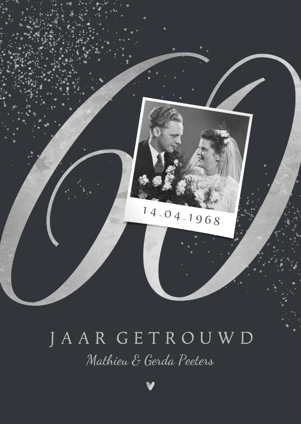 Jubileum uitnodiging klassiek 60 jaar diamant krijtbord - Jubileumkaarten Jubileumkaarten - Jubileum uitnodiging klassiek 60 jaar diamant krijtbord