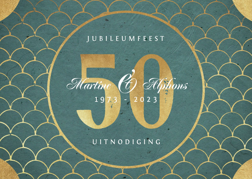 Jubileumkaarten - Jubileum uitnodiging klassiek retro goud patroon