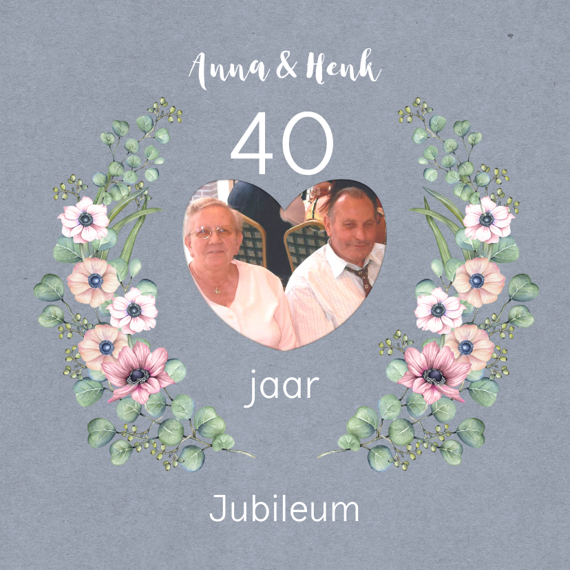 Jubileumkaarten - Jubileum veertig anemoontakken