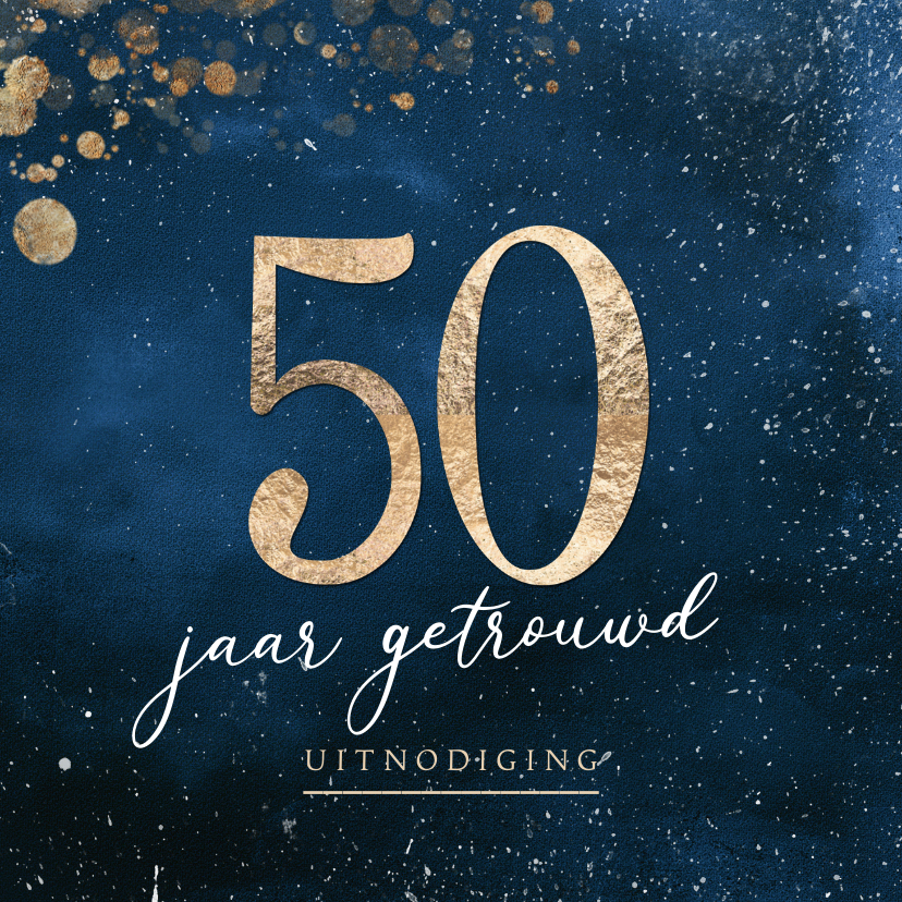 Jubileumkaarten - Jubileumfeest uitnodiging 50 jaar getrouwd sterrenhemel