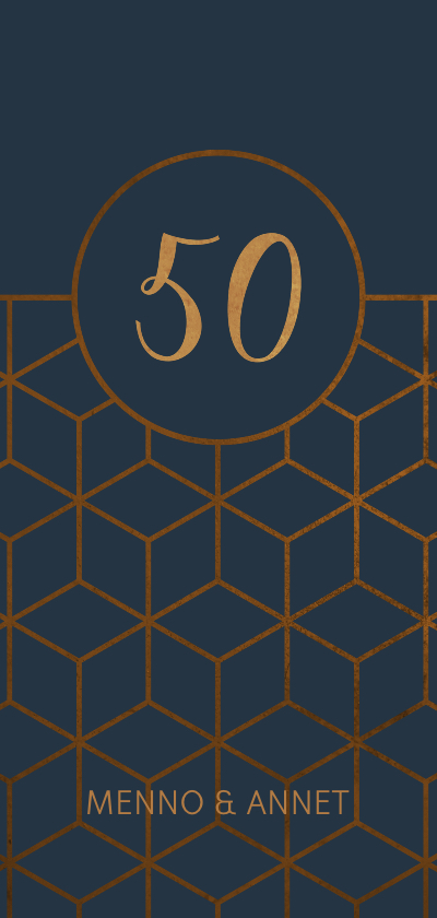 Jubileumkaart 50 jaar geometrisch patroon - Jubileumkaarten Jubileumkaarten - Jubileumkaart 50 jaar geometrisch patroon