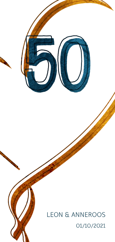 Jubileumkaarten - Jubileumkaart 50 jaar met hart