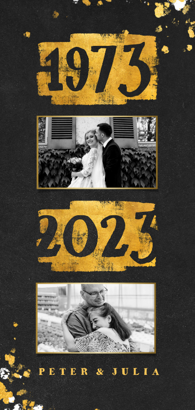 Jubileumkaarten - Jubileumkaart goudlook 1973/2023 met foto