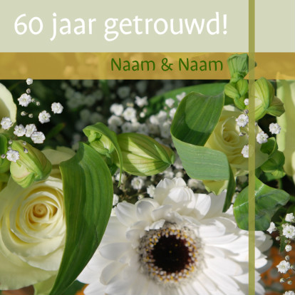 Jubileumkaart met wit creme x jaar - Jubileumkaarten Jubileumkaarten - Jubileumkaart met wit creme x jaar