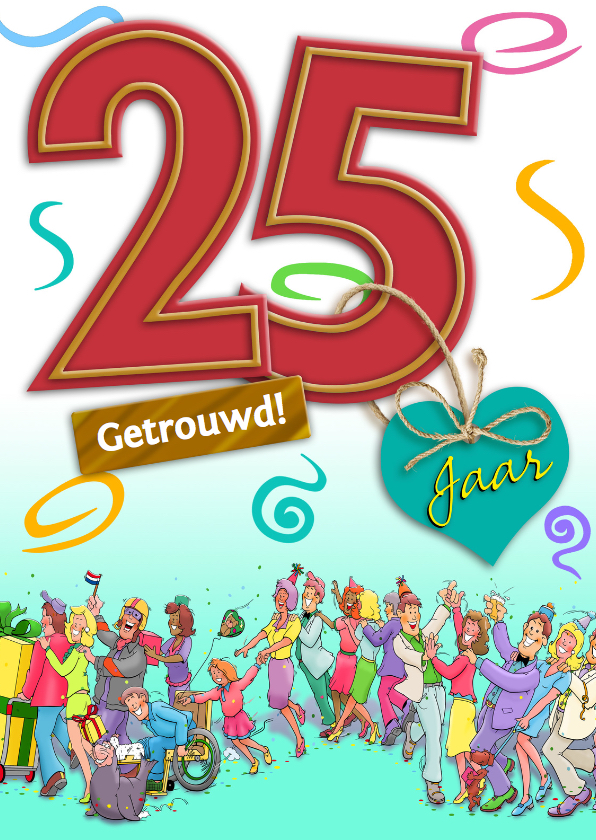 Jubileumkaart uitnodiging feest 25 jaar samen - Jubileumkaarten Jubileumkaarten - Jubileumkaart uitnodiging feest 25 jaar samen