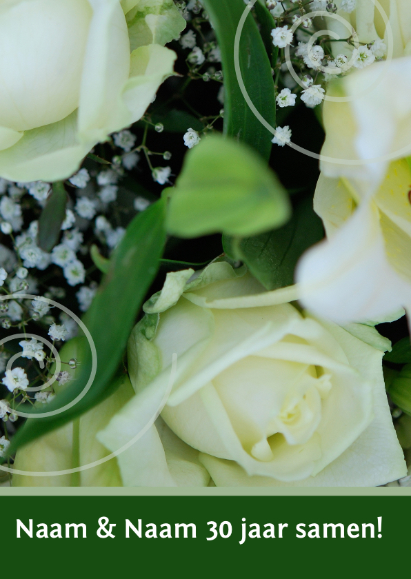 Jubileumkaart wit groen - Jubileumkaarten Jubileumkaarten - Jubileumkaart wit groen