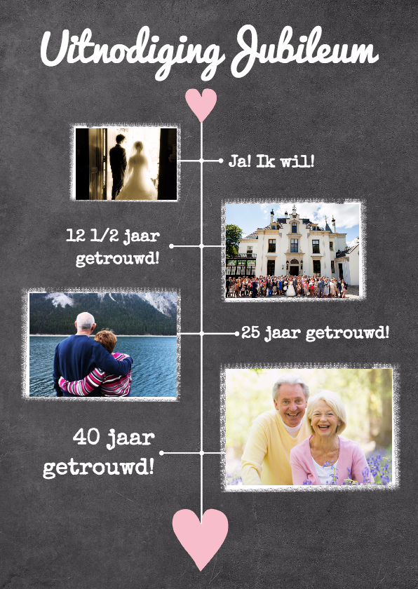Kalender krijt jubileum - BK - Jubileumkaarten Jubileumkaarten - Kalender krijt jubileum - BK