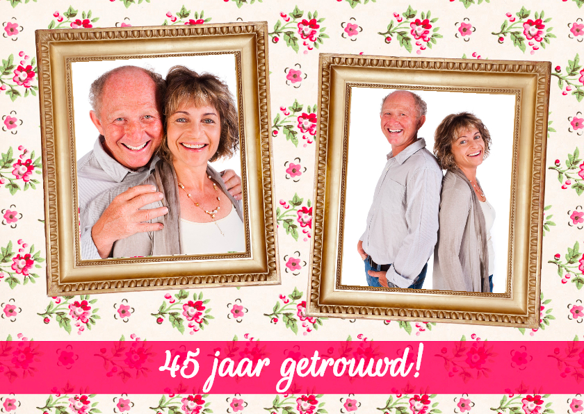 Klassieke Lijst Bloem Huwelijk - Jubileumkaarten Jubileumkaarten - Klassieke Lijst Bloem Huwelijk