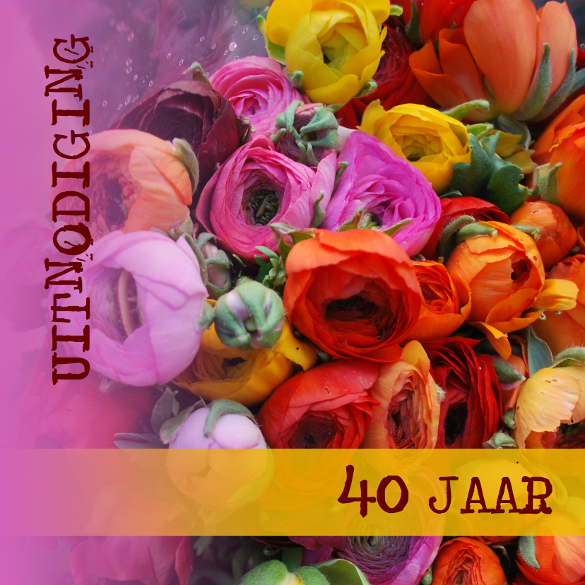 Kleurrijke italiaanse bloemen - Jubileumkaarten Jubileumkaarten - Kleurrijke italiaanse bloemen