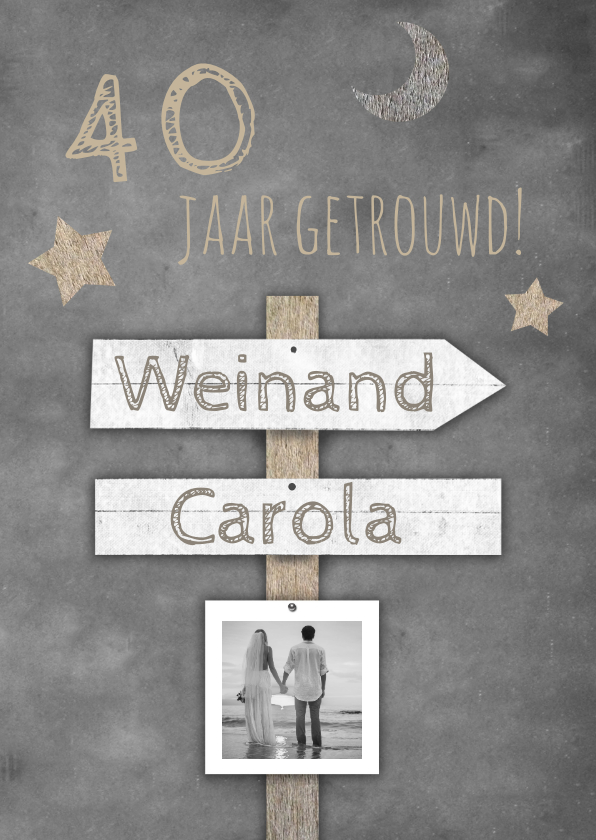 Krijtbord en wegwijzer c - Jubileumkaarten Jubileumkaarten - Krijtbord en wegwijzer c