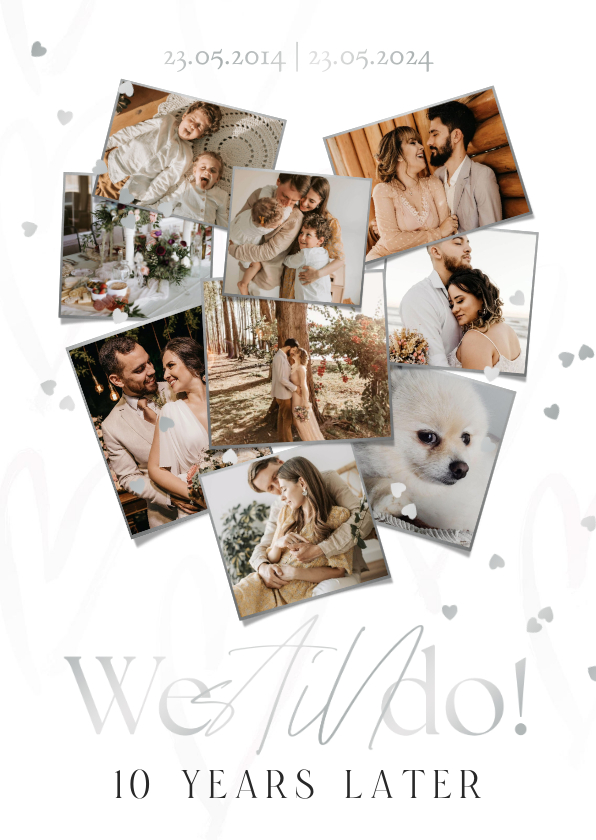 Jubileumkaarten - Liefdevolle uitnodiging jubileum huwelijk collage hart