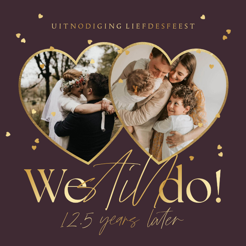 Jubileumkaarten - Liefdevolle uitnodiging jubileum huwelijk 'we still do'