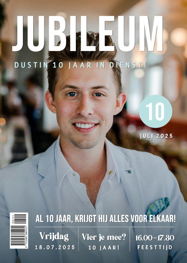 Originele magazine tijdschrift kaart jubileum medewerker - Jubileumkaarten Jubileumkaarten - Originele magazine tijdschrift kaart jubileum medewerker