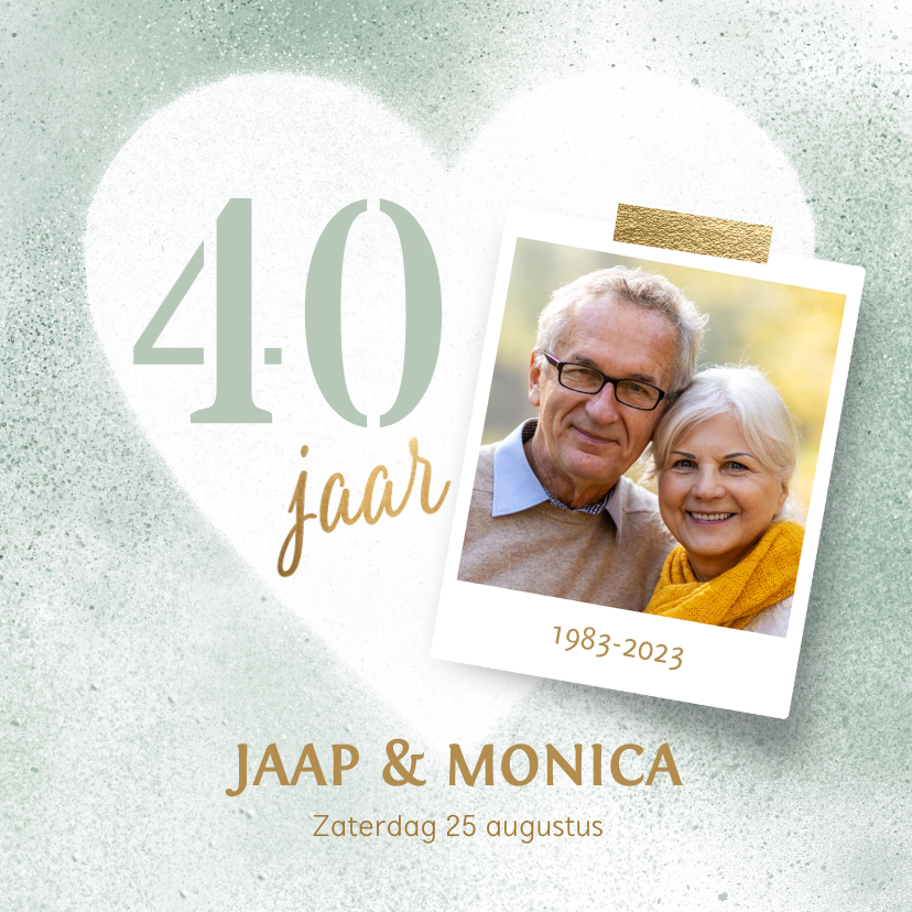 Sfeervolle uitnodiging jubileum huwelijk met foto - Jubileumkaarten Jubileumkaarten - Sfeervolle uitnodiging jubileum huwelijk met foto