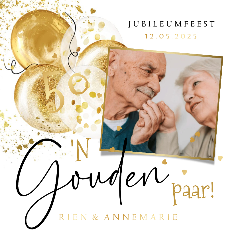 50 jaar Getrouwd Folie Ballonnen Goud - Gouden Huwelijk