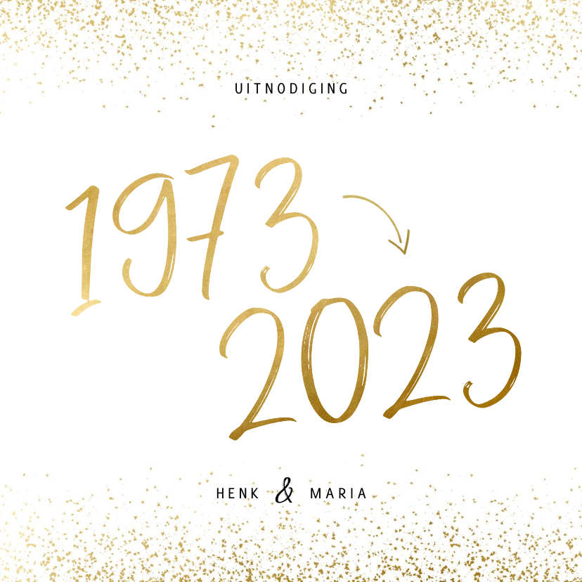 Jubileumkaarten - Uitnodiging 1973/2023 jubileum met confetti