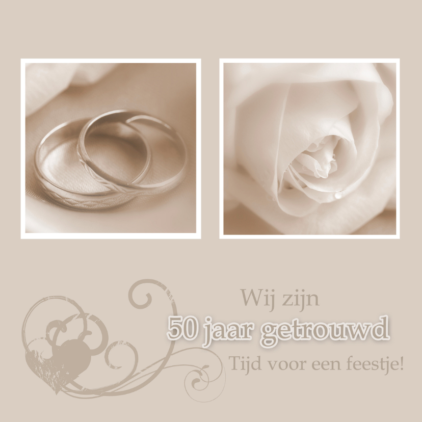 Uitnodiging 50 jaar getrouwd - Jubileumkaarten Jubileumkaarten - Uitnodiging 50 jaar getrouwd