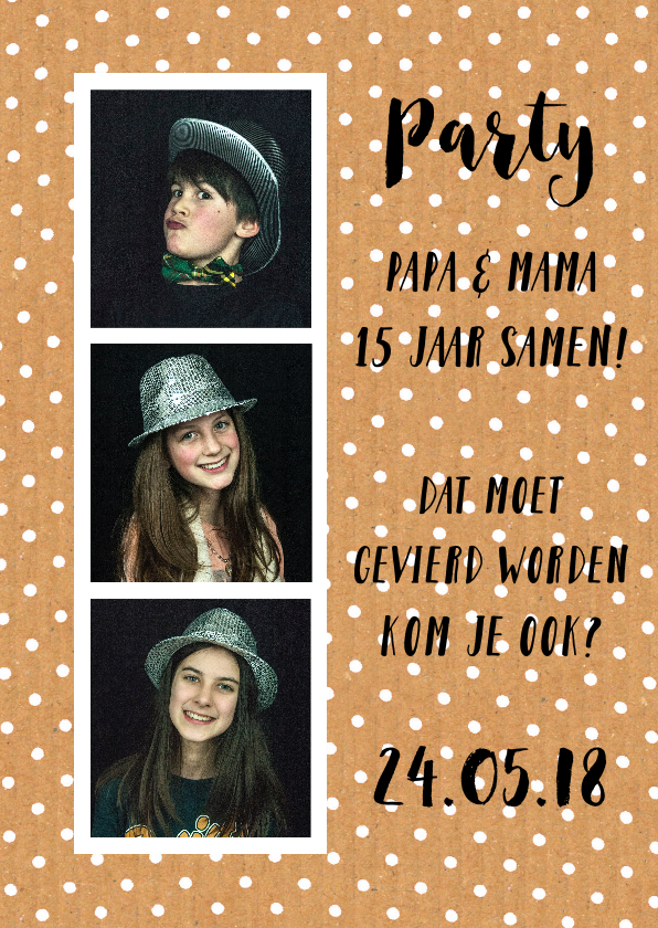 Uitnodiging feest jubileum fotocollage - Jubileumkaarten Jubileumkaarten - Uitnodiging feest jubileum fotocollage