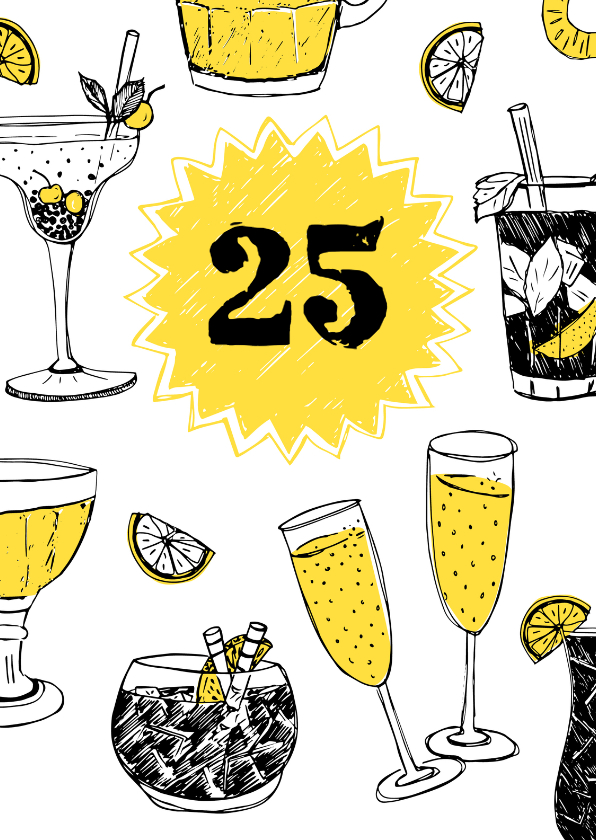Uitnodiging feestje met drankjes - Jubileumkaarten Jubileumkaarten - Uitnodiging feestje met drankjes