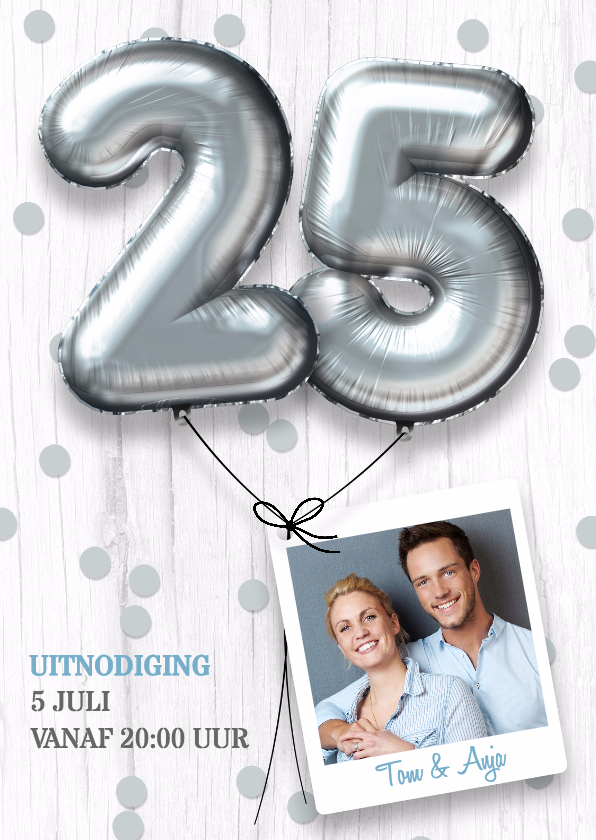 Jubileumkaarten - Uitnodiging huwelijk jubileum 25 jaar