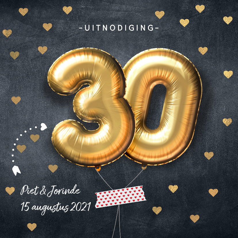 Jubileumkaarten - Uitnodiging huwelijksjubileum 30 jaar