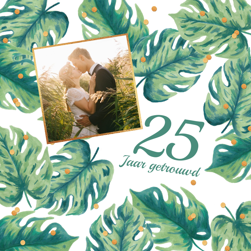 Jubileumkaarten - Uitnodiging huwelijksjubileum botanical foto