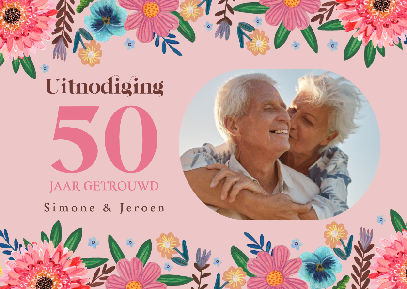 Jubileumkaarten - Uitnodiging jubileum botanisch lente