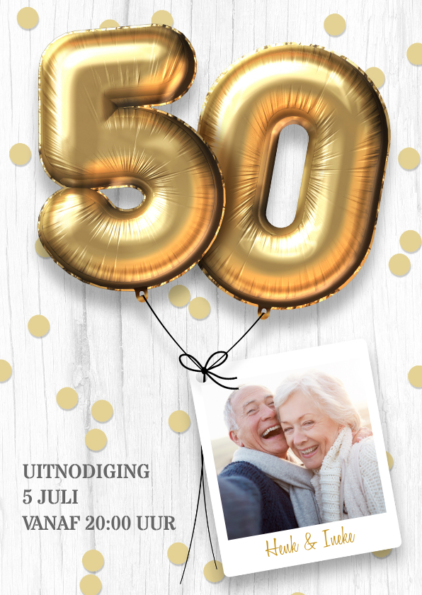 Uitnodiging jubileumhuwelijk 50 jaar - Jubileumkaarten Jubileumkaarten - Uitnodiging jubileumhuwelijk 50 jaar