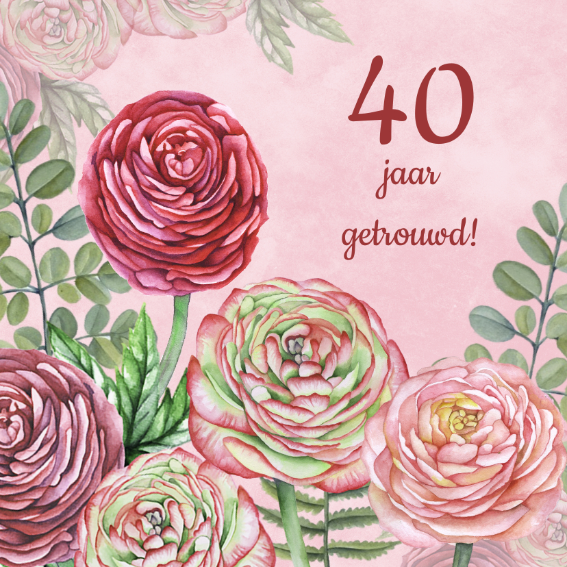 Jubileumkaarten - Uitnodiging ranonkel jubileum