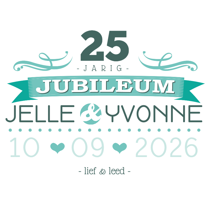 YVON jubileum 25 tekst retro - Jubileumkaarten Jubileumkaarten - YVON jubileum 25 tekst retro