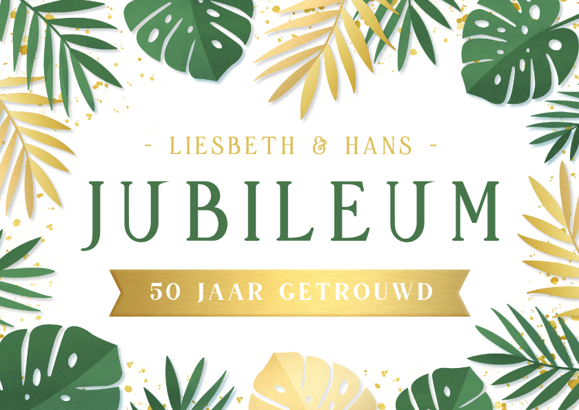 Jubileumkaarten - Zomerse uitnodiging voor een jubileum feest botanische sfeer