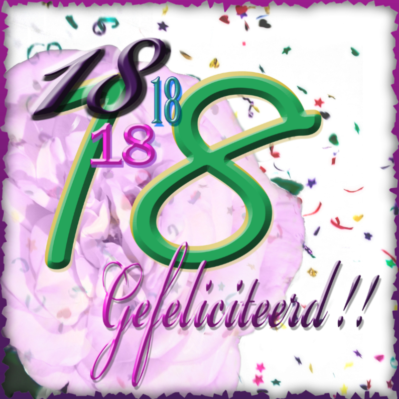 18 feli Verjaardagskaarten Kaartje2go