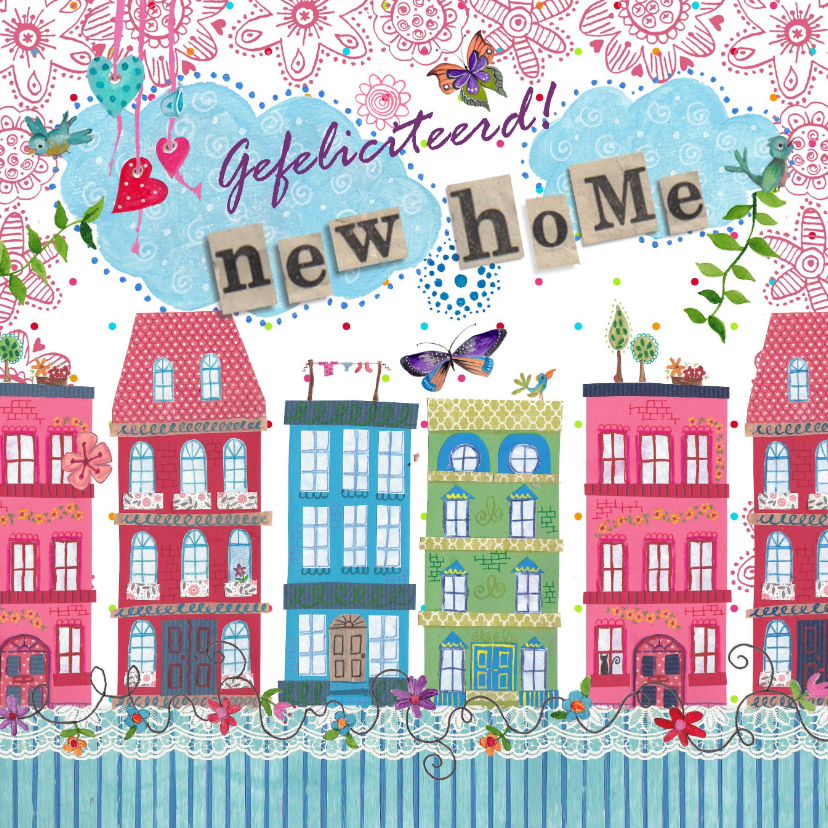 gefeliciteerd huis felicitatie nieuwe woning huisjes stad gefeliciteerd huis felicitatie nieuwe woning huisjes stad