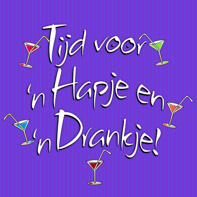 Tijd voor Hapje en Drankje 1 Uitnodigingen Kaartje2go